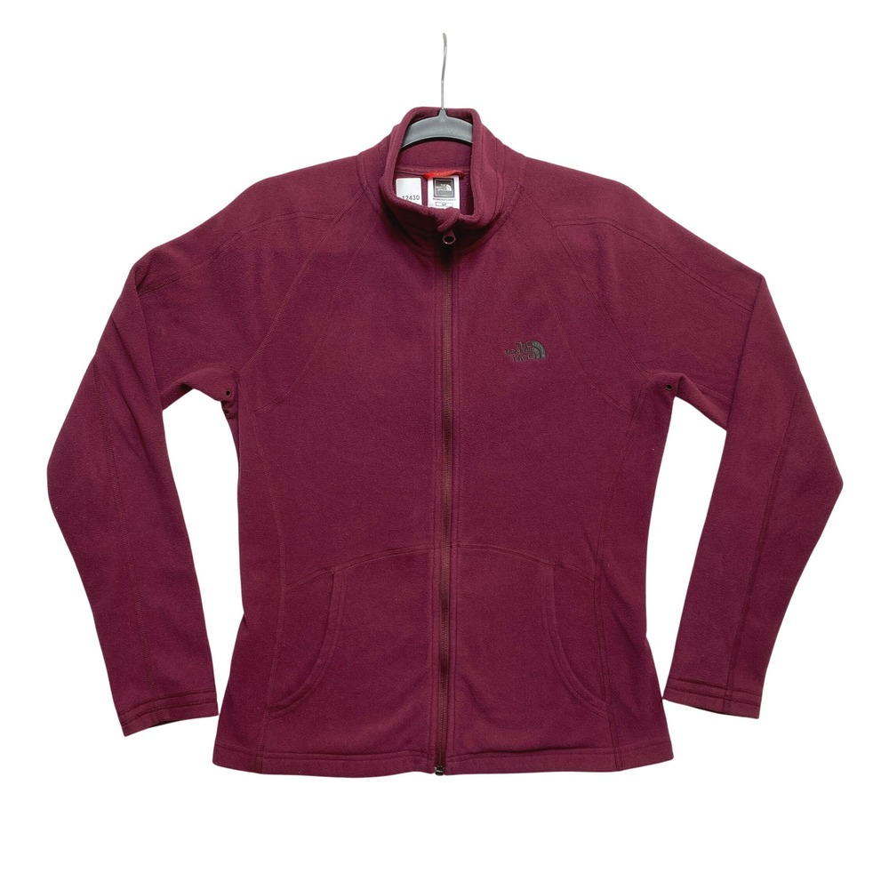 The North Face Fleece Jacket Womens S Burgundy TKA 100 Full Zip Mock Neck